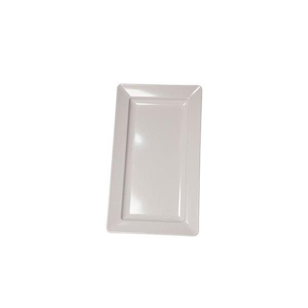 Présentoir / Assiette plate rectangulaire en mélamine blanche