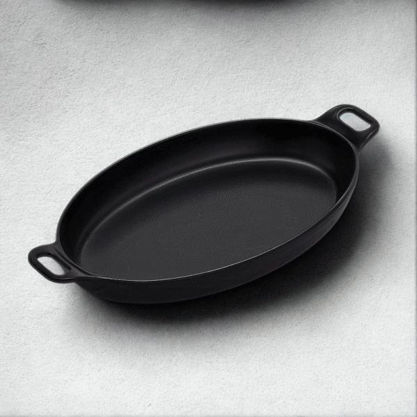 Mini poêle ovale Terra Black – Dimensions : 15 x 8 cm, Hauteur : 3,5 cm