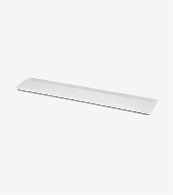 PLATEAU RECTANGULAIRE 58 X 16 CM BLANC EN MÉLAMINE
