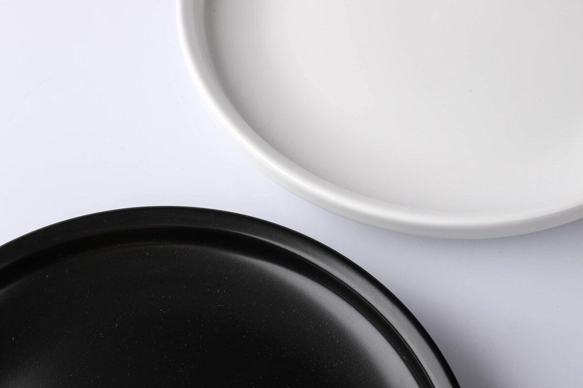 Assiette Ronde Blanche ou Noir Brillante 27 cm – Image 3