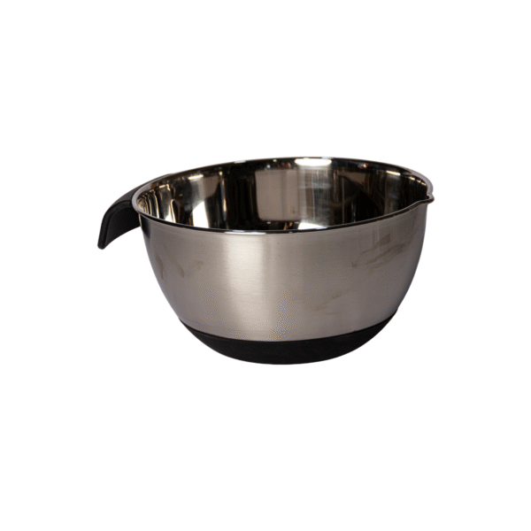 Bol Batteur en Acier Inoxydable avec Anse et Base Antidérapante – 22 cm