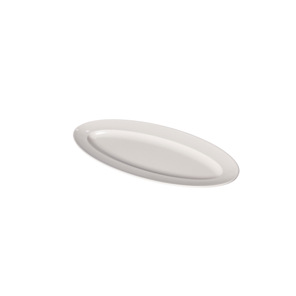 Présentoir/assiette plate ovale en mélamine blanche – 34 x 20 cm