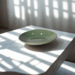Plat Rond En Porcelaine Vert