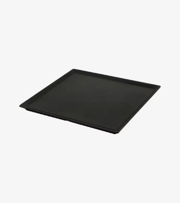 PLATEAU CARRÉ MÉLAMINE NOIR 35 × 35 CM