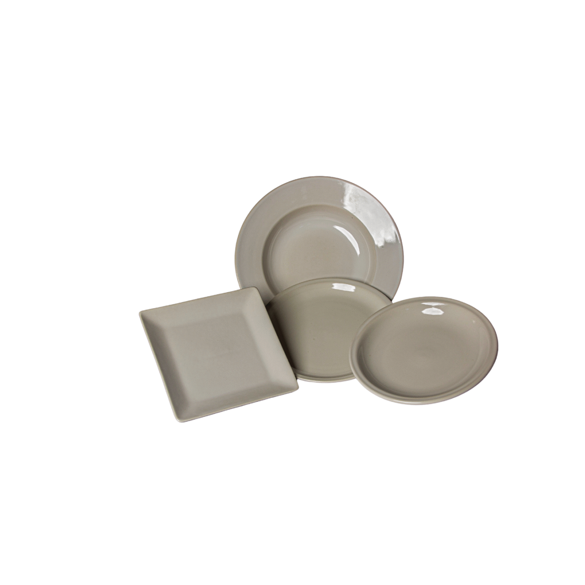 Série d’assiettes en porcelaine  couleur beige clair – Image 1