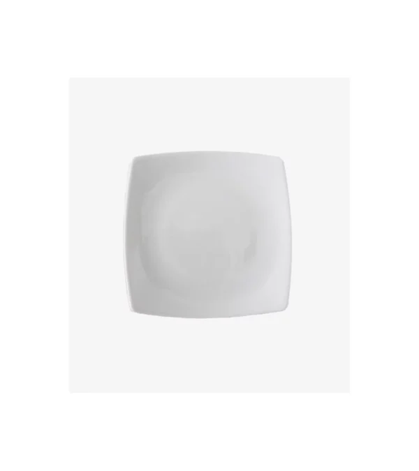 Assiette plate en porcelaine blanche