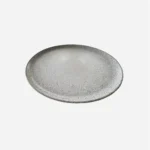 Assiette plate en grès – 27 cm – Marron et  blanc clair