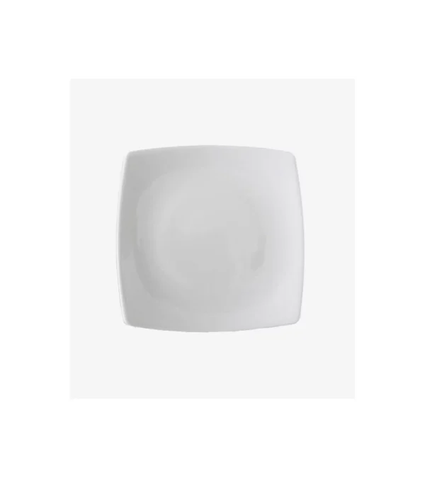 Assiette à dessert carrée en porcelaine blanche 20*20cm
