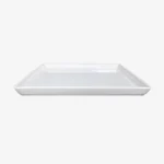 Assiette carrée en porcelaine blanche
