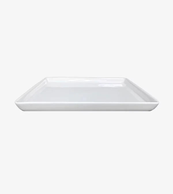 Assiette carrée en porcelaine blanche