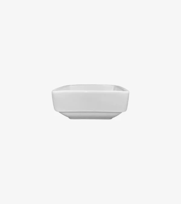 Barquette carrée en porcelaine blanche