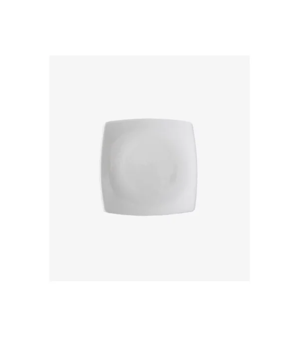 Plat carré en porcelaine blanche