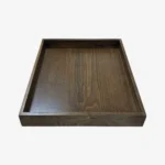 Plateau de courtoisie en bois marron foncé