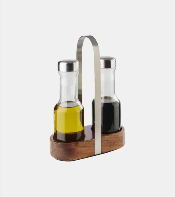 Ménagère composée de 2 bouteilles : huile & vinaigre