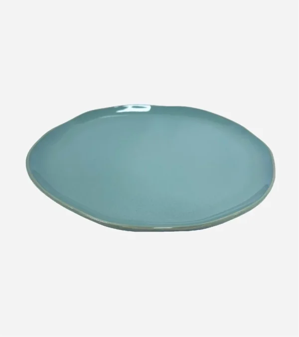 Assiette plate en grès – 27 cm – Vert clair