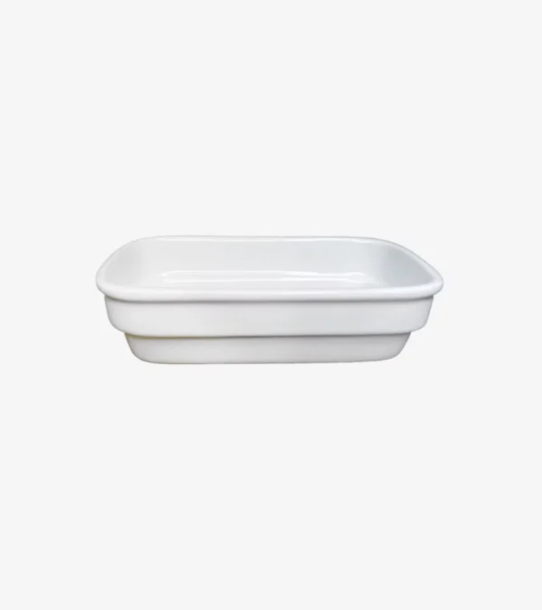 Saladier rectangulaire en porcelaine blanche