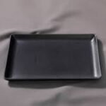PLAT RECT 34X20CM NOIR MAT
