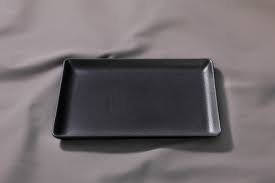 PLAT RECT 34X20CM NOIR MAT
